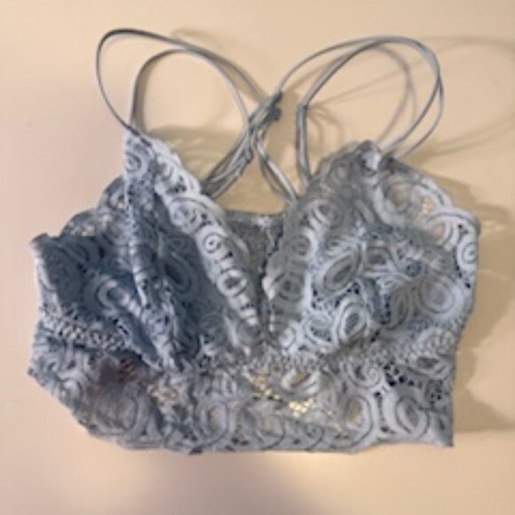 Women's PINK Light Blue Bralette Size Large - Picture 1 of 5